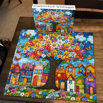 Buntes Dorf Puzzle 1000 Stücke